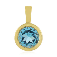 Colgante en plata con Topacio azul suizo