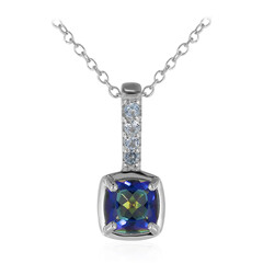 Collar en plata con Cuarzo Místico azul
