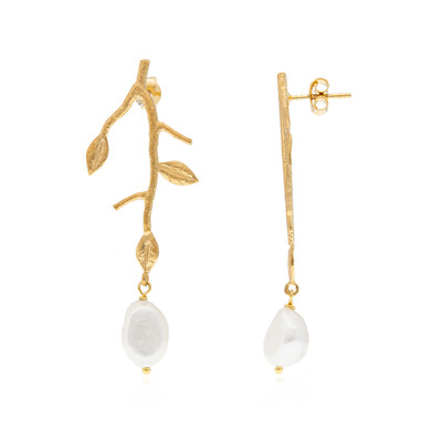 Pendientes en plata con Perla Freshwater (Joias do Paraíso)