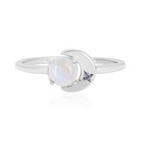 Anillo en plata con Piedra de Luna arcoíris