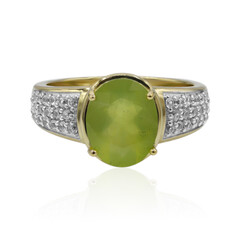 Anillo en oro con Ópalo verde de Brasil (Tenner Diniz)