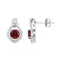 Pendientes en plata con Granate de Mozambique