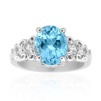 Anillo en plata con Topacio azul cielo