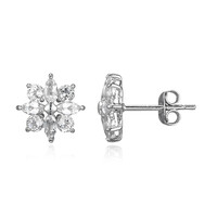 Pendientes en plata con Topacio blanco