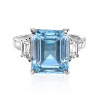 Anillo en plata con Topacio azul cielo