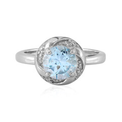 Anillo en plata con Topacio azul cielo