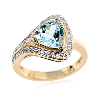 Anillo en oro con Aguamarina de Ofiki