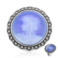 Anillo en plata con Ágata de lazo azul