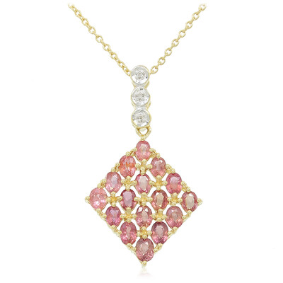 Collar en oro con Zafiro Padparascha no calentado (AMAYANI)