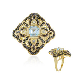 Anillo en plata con Topacio azul cielo