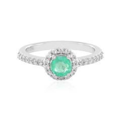 Anillo en plata con Esmeralda de Rusia