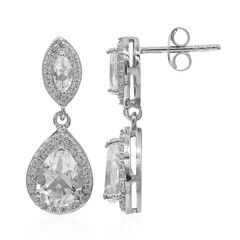 Pendientes en plata con Topacio blanco
