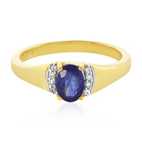 Anillo en plata con Zafiro azul de Madagascar