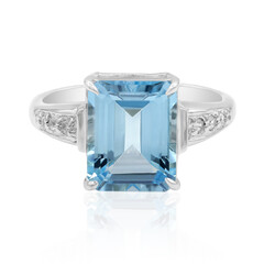Anillo en plata con Topacio azul cielo