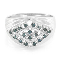 Anillo de hombre en plata con Diamante fantasía