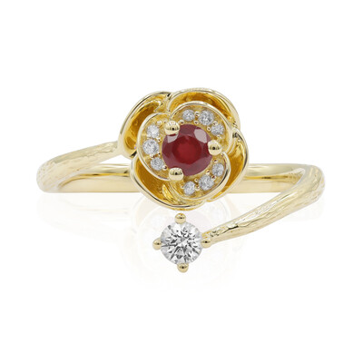 Anillo en oro con Rubí de Mozambique AAA (CIRARI)