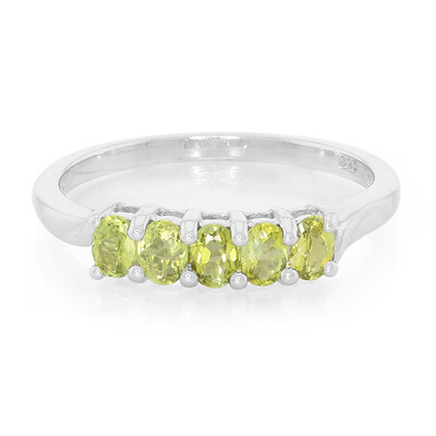 Anillo en plata con Turmalina cuprífera