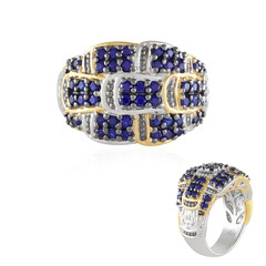 Anillo en plata con Espinela azul cobalto (Gems en Vogue)