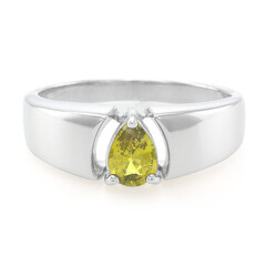 Anillo de hombre en plata con Crisoberilo de Brasil