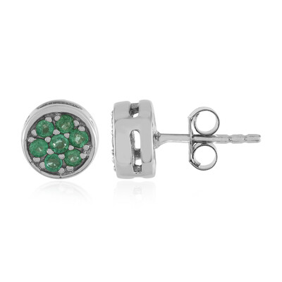 Pendientes en plata con Esmeralda de Rusia