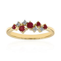 Anillo en oro con Berilo rojo