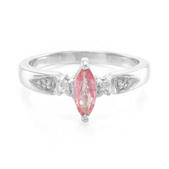 Anillo en plata con Zafiro Padparadscha