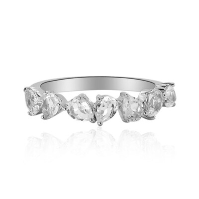 Anillo en plata con Topacio blanco