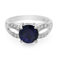 Anillo en plata con Iolita de Ceilán