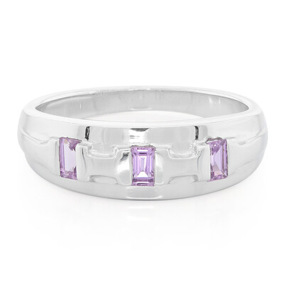 Anillo en plata con Zafiro de Ceilán púrpura no calentado