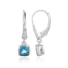 Pendientes en plata con Cianita petróleo