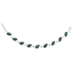 Brazalete en plata con Malaquita