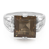 Anillo en plata con Cuarzo ahumado
