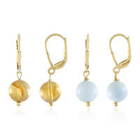 Pendientes en plata con Citrino