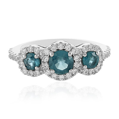 Anillo en plata con Cianita petróleo