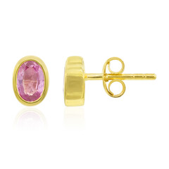 Pendientes en oro con Zafiro rosado (Adela Gold)