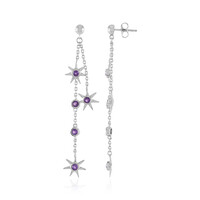 Pendientes en plata con Amatista de Zambia