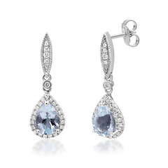 Pendientes en oro con Aguamarina de Brasill AAA (CIRARI)
