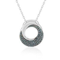 Collar en plata con Diamante azul I2