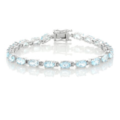 Brazalete en plata con Topacio azul cielo