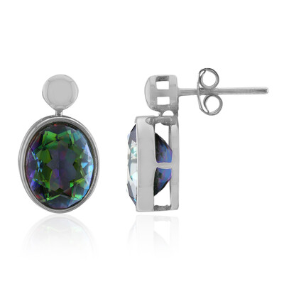 Pendientes en plata con Cuarzo místico verde