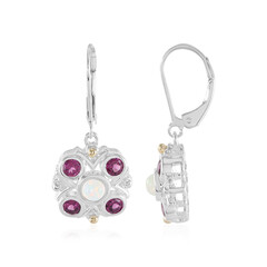 Pendientes en plata con Ópalo de Welo (Granulieren)