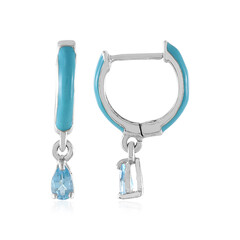 Pendientes en plata con Topacio azul suizo