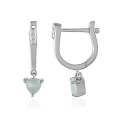 Pendientes en plata con Calcedonia agua