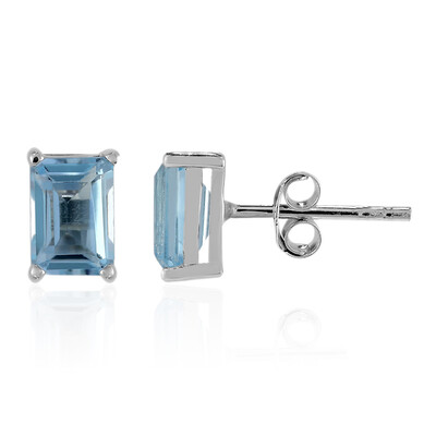 Pendientes en plata con Topacio azul cielo