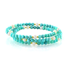 Brazalete en acero con Hematita dorada (Riya)