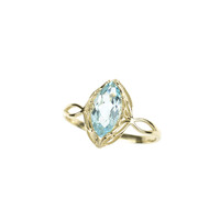 Anillo en oro con Topacio azul cielo