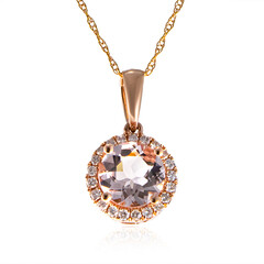 Collar en oro con Morganita AAA
