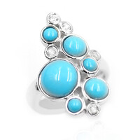Anillo en plata con Turquesa bella durmiente (Anne Bever)