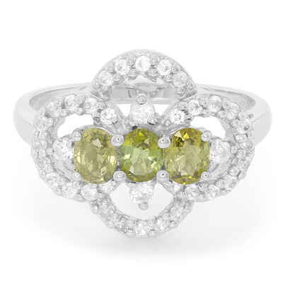 Anillo en plata con Turmalina cuprífera