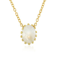 Collar en plata con Piedra de Luna arcoíris